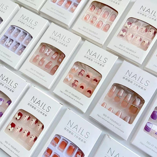New Ins-Style Wearable Nails, Pure Desire Nail Art Patches (there is glou)